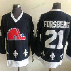 Quebec Nordiques #21 Peter Forsberg Valkoinen CCM Retro Ommeltu NHL Paita – Miesten