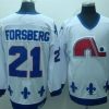 Quebec Nordiques #21 Peter Forsberg Valkoinen Retro CCM Paita – Miesten