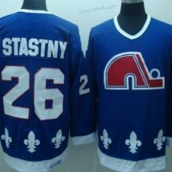 Quebec Nordiques #26 Peter Stastny Laivastonsininen Sininen Retro CCM Paita – Miesten