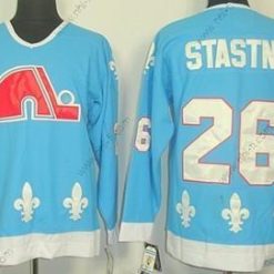 Quebec Nordiques #26 Peter Stastny Sininen Retro CCM Paita – Miesten