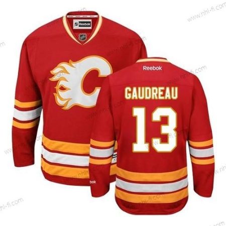 Reebok Calgary Flames #13 Johnny Gaudreau Punainen Premier Vieras Paita – Miesten