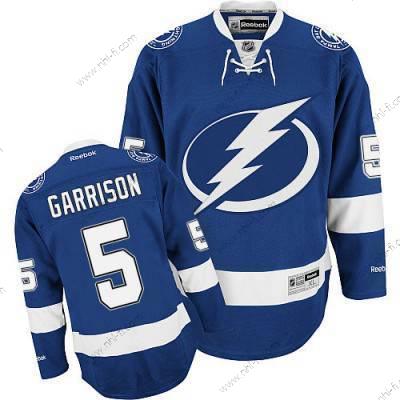 Reebok Tampa Bay Lightning #5 Jason Garrison Premier Sininen Kotiottelu NHL Paita – Miesten