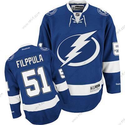 Reebok Tampa Bay Lightning #51 Valtteri Filppula Sininen Kotiottelu NHL Paita – Miesten