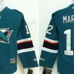 San Jose Sharks #12 Patrick Marleau 2014 Sininen Paita – Lasten