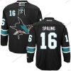 San Jose Sharks #16 Nick Spaling Musta Vieras Jääkiekko Paita – Miesten