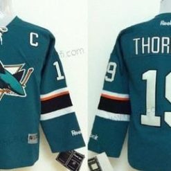 San Jose Sharks #19 Joe Thornton 2014 Sininen Paita – Lasten