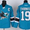 San Jose Sharks #19 Joe Thornton 2014 Sininen Paita – Miesten