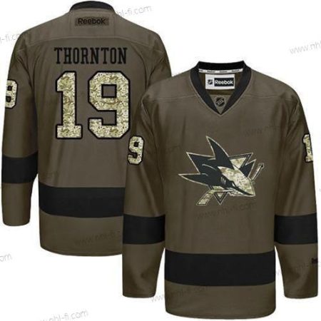 San Jose Sharks #19 Joe Thornton Reebok Vihreä Maastokuvio Pelaaja Paita – Miesten