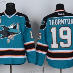 San Jose Sharks #19 Joe Thornton Sininen Paita – Miesten