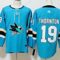 San Jose Sharks #19 Joe Thornton Sinivihreä Sininen 2017-2018 Jääkiekko Ommeltu NHL Paita – Miesten