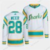 San Jose Sharks #28 Timo Meier Valkoinen 2022 Käänteinen Retro Ommeltu Paita – Miesten