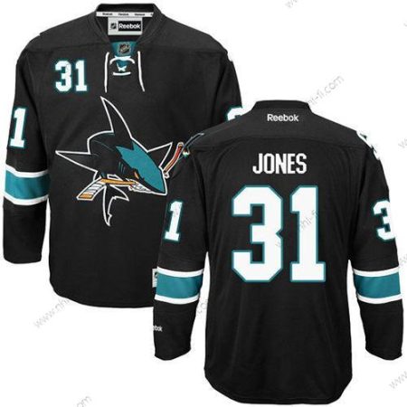 San Jose Sharks #31 Martin Jones Musta Premier Vaihtopaita Paita – Miesten