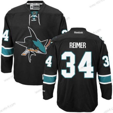 San Jose Sharks #34 James Reimer Musta Vieras Jääkiekko Paita – Miesten