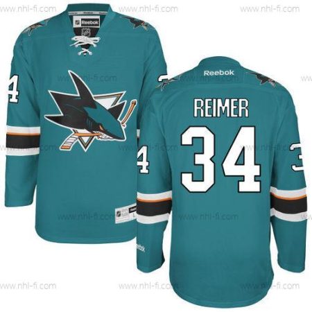 San Jose Sharks #34 James Reimer Sinivihreä Sininen Kotiottelu Jääkiekko Paita – Miesten