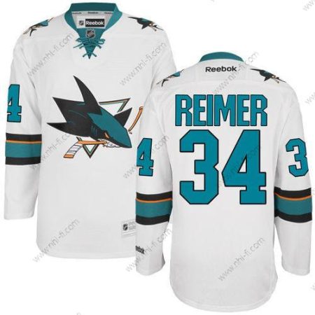 San Jose Sharks #34 James Reimer Valkoinen Kolmas Jääkiekko Paita – Miesten