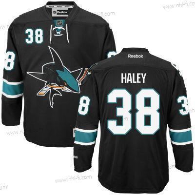 San Jose Sharks #38 Micheal Haley Musta Vieras Jääkiekko Paita – Miesten