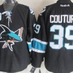 San Jose Sharks #39 Logan Couture Musta Vieras Paita – Miesten