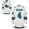 San Jose Sharks #4 Brenden Dillon Valkoinen Kolmas Paita – Miesten