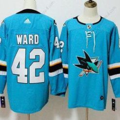 San Jose Sharks #42 Joel Ward Sinivihreä Sininen 2017-2018 Jääkiekko Ommeltu NHL Paita – Miesten