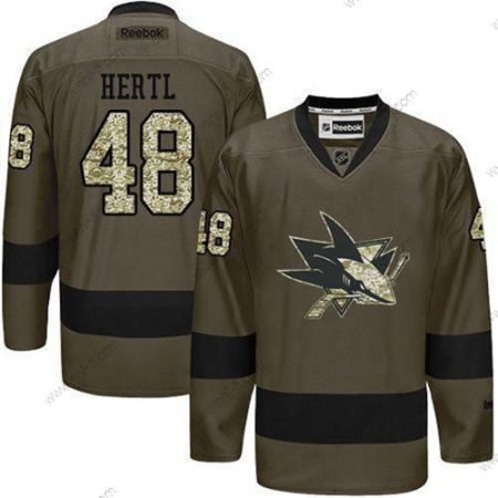 San Jose Sharks #48 Tomas Hertl Reebok Vihreä Maastokuvio Pelaaja Paita – Miesten