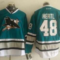 San Jose Sharks #48 Tomas Hertl Sinivihreä 25Th Vuosipäivä NHL Reebok Paita – Miesten