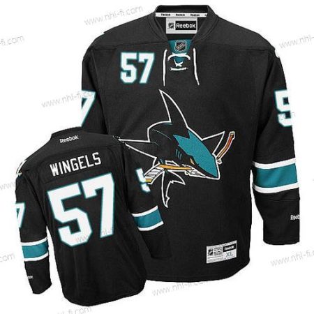 San Jose Sharks #57 Tommy Wingels Musta Vieras Paita – Miesten