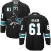 San Jose Sharks #61 Justin Braun Musta Vieras Jääkiekko Paita – Miesten