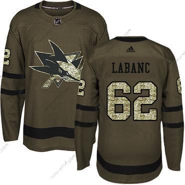 San Jose Sharks #62 Kevin Labanc Vihreä Salute to Service Ommeltu NHL Paita – Nuoret