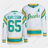 San Jose Sharks #65 Erik Karlsson Valkoinen 2022 Käänteinen Retro Ommeltu Paita – Miesten