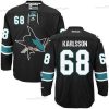 San Jose Sharks #68 Melker Karlsson Musta Sinivihreä Kotiottelu Paita – Miesten