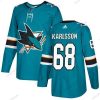 San Jose Sharks #68 Melker Karlsson Sinivihreä Kotiottelu Aito Ommeltu NHL Paita – Nuoret