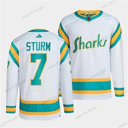 San Jose Sharks #7 Nico Sturm Valkoinen 2022 Käänteinen Retro Ommeltu Paita – Miesten