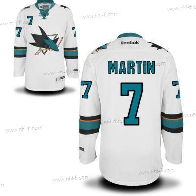 San Jose Sharks #7 Paul Martin Valkoinen Kolmas Paita – Miesten