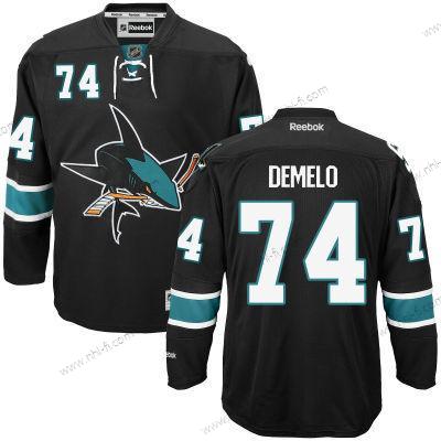 San Jose Sharks #74 Dylan Demelo Musta Vieras Jääkiekko Paita – Miesten