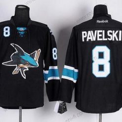 San Jose Sharks #8 Joe Pavelski Musta Vieras Paita – Miesten