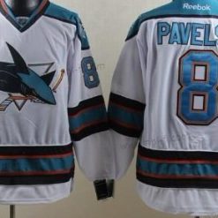 San Jose Sharks #8 Joe Pavelski Valkoinen Paita – Miesten