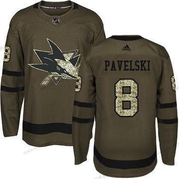 San Jose Sharks #8 Joe Pavelski Vihreä Salute to Service Ommeltu NHL Paita – Nuoret