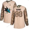 San Jose Sharks #88 Brent Burns Maastokuvio Aito 2017 Veterans Day Ommeltu NHL Paita – Nuoret