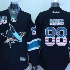 San Jose Sharks #88 Brent Burns Musta USA Flag Jääkiekko Paita – Miesten