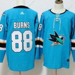 San Jose Sharks #88 Brent Burns Sinivihreä Sininen 2017-2018 Jääkiekko Ommeltu NHL Paita – Miesten