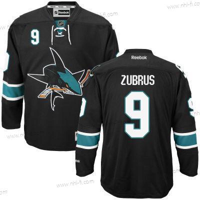 San Jose Sharks #9 Dainius Zubrus Musta Vieras Paita – Miesten