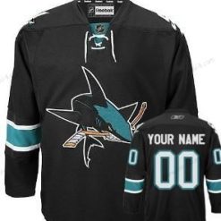 San Jose Sharks Räätälöidyt Musta Vieras Paita – Miesten