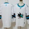 San Jose Sharks Tyhjä Valkoinen 2017-2018 Jääkiekko Ommeltu NHL Paita – Miesten