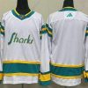 San Jose Sharks Tyhjä Valkoinen 2022 Käänteinen Retro Ommeltu Paita – Miesten