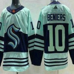 Seattle Kraken #10 Matthew Beniers Vihreä 2022 Käänteinen Retro Aito Paita – Miesten