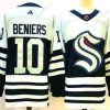 Seattle Kraken #10 Matty Beniers Sininen 2022 Käänteinen Retro Ommeltu Paita – Miesten