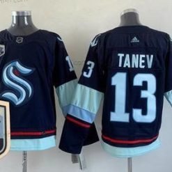 Seattle Kraken #13 Brandon Tanev Laivastonsininen 2021-22 Kausi Inaugural Aito Paita – Miesten