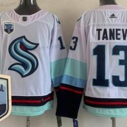 Seattle Kraken #13 Brandon Tanev Valkoinen 2021-22 Kausi Inaugural Aito Paita – Miesten