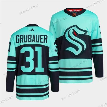 Seattle Kraken #31 Philipp Grubauer Ice Sininen 2022-23 Käänteinen Retro Ommeltu Paita – Miesten