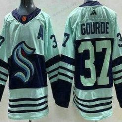 Seattle Kraken #37 Yanni Gourde Vihreä 2022 Käänteinen Retro Aito Paita – Miesten